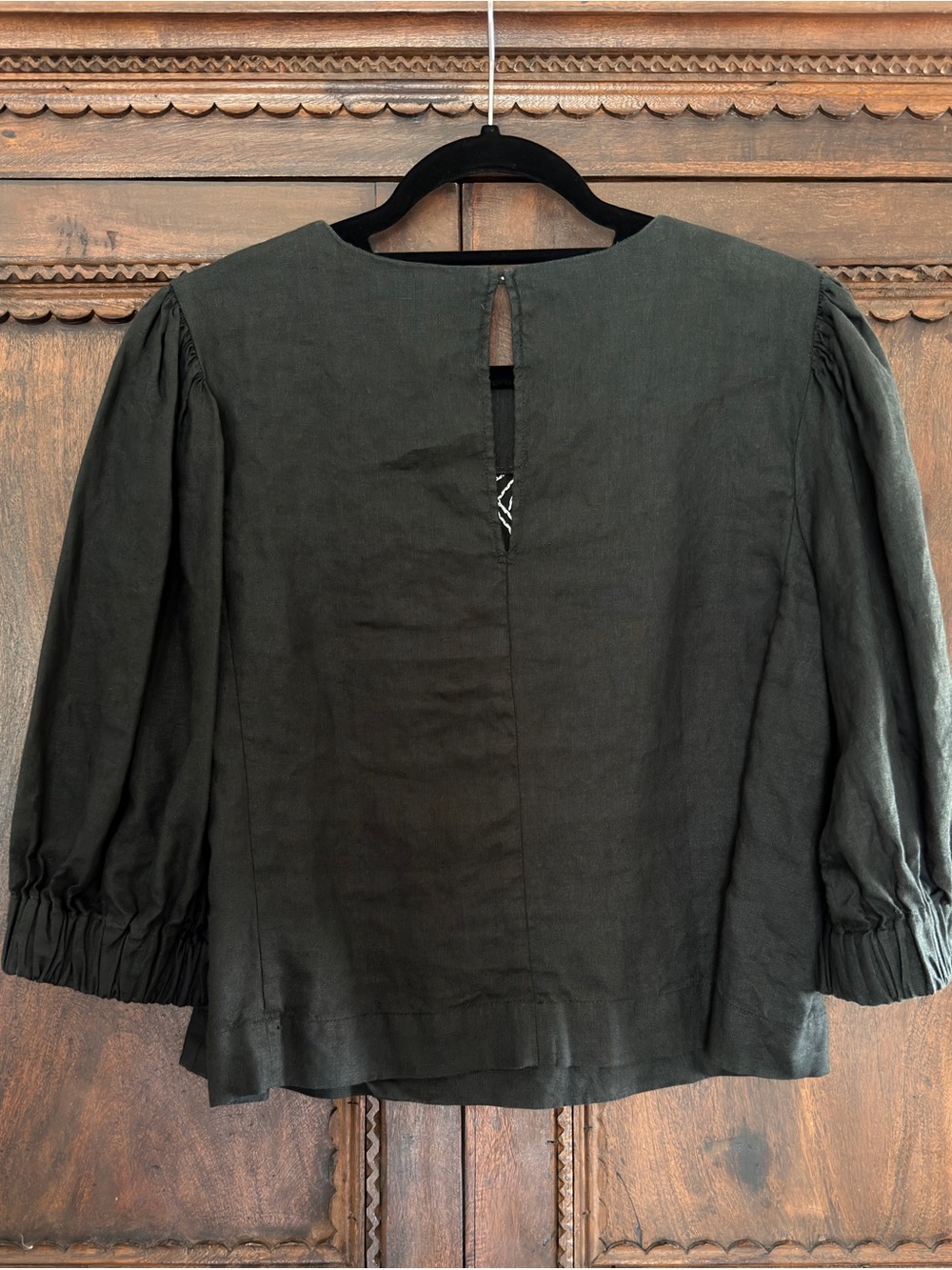 Crescent Black Embroidered Yoke Blouse - Picture 3 of 4